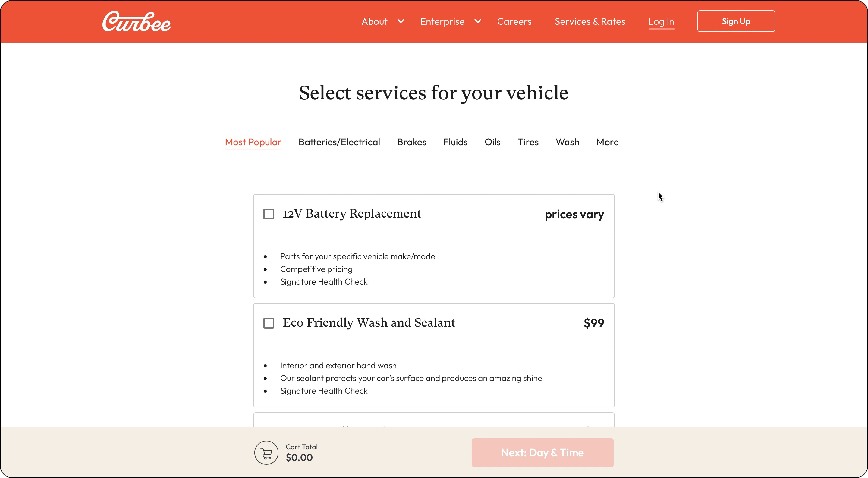 Enter address screen